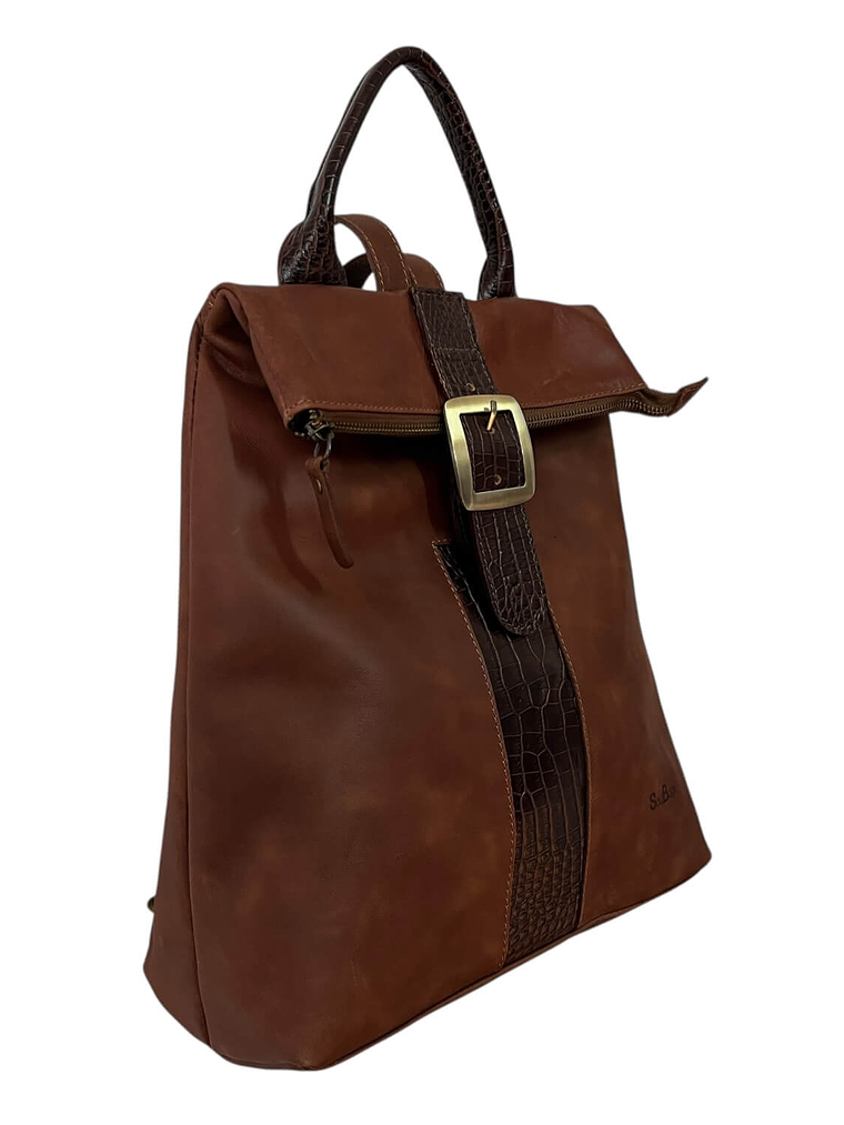 Mochila Cartera de cuero CINDY Almendra 2