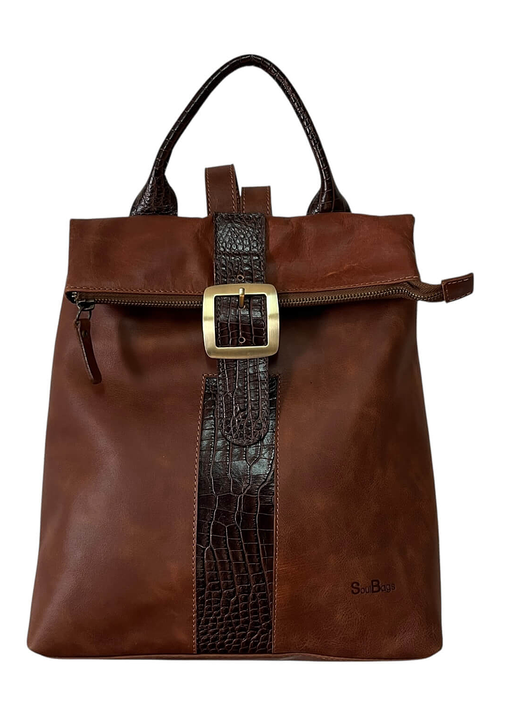 Mochila Cartera de cuero CINDY Almendra 1