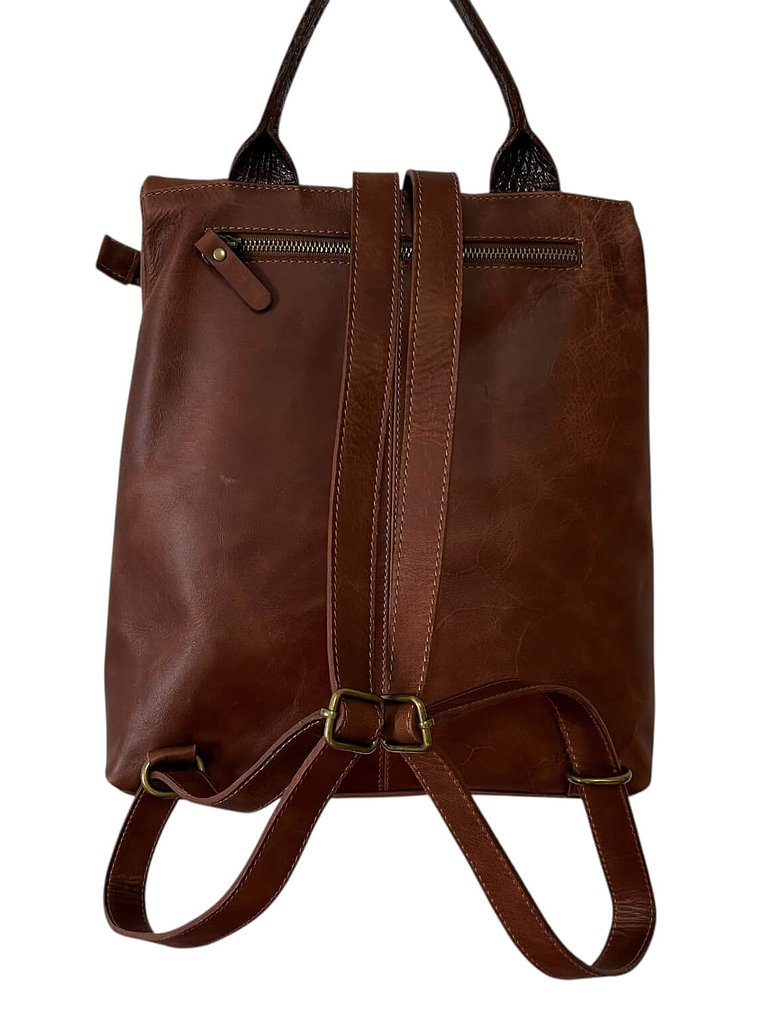 Mochila Cartera de cuero CINDY Almendra 3