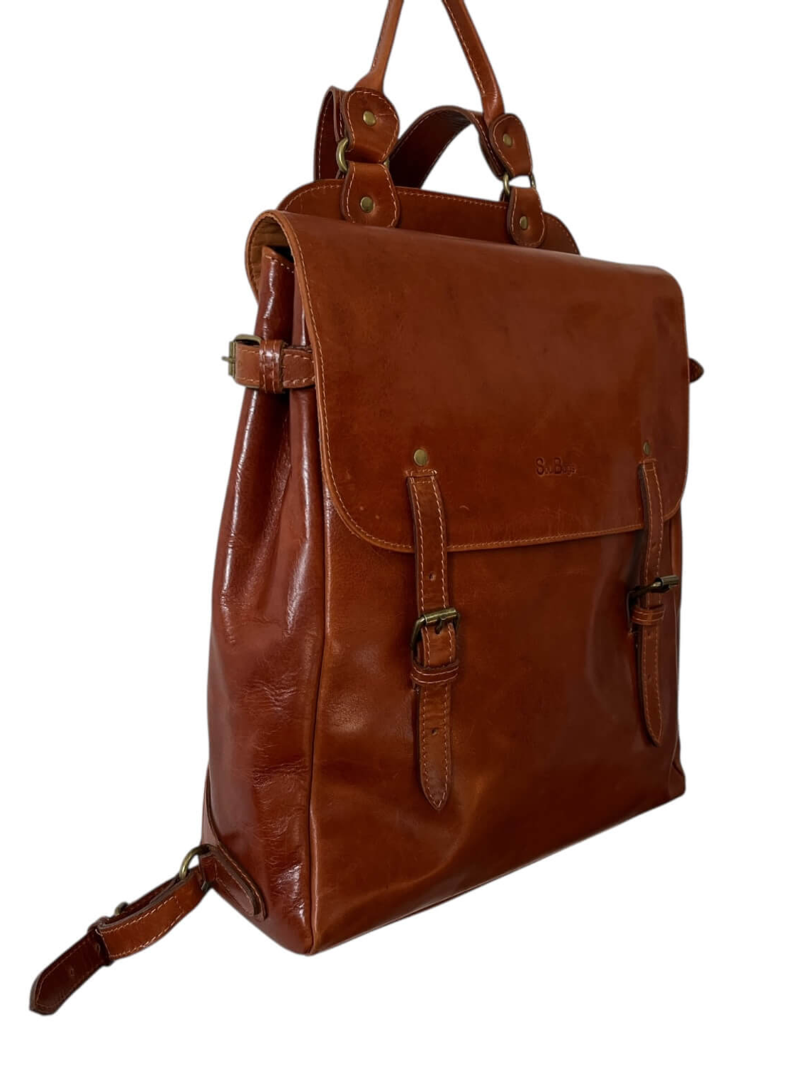 Mochila de Cuero PEDRO PABLO curry 2