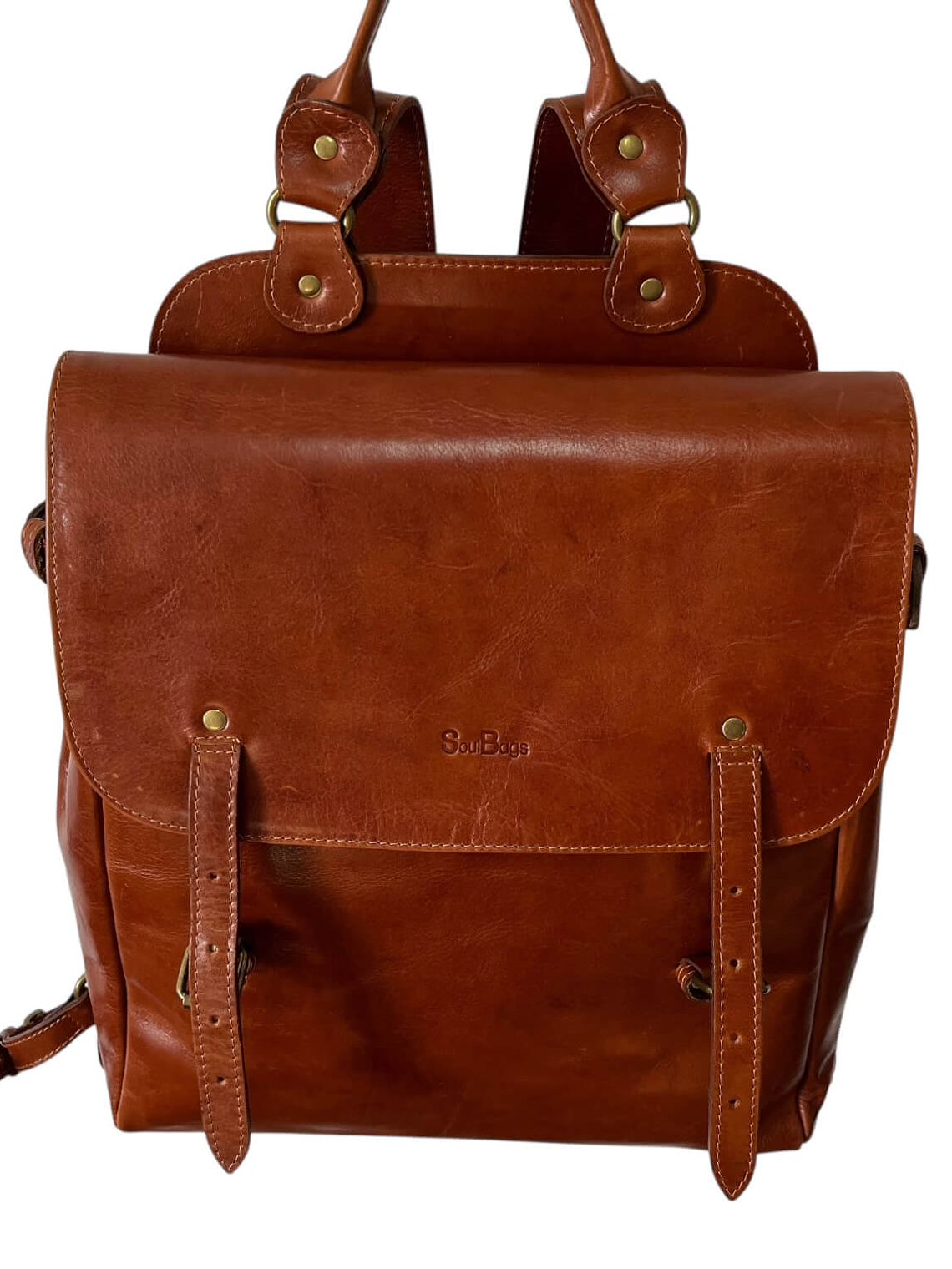 Mochila de Cuero PEDRO PABLO curry 3