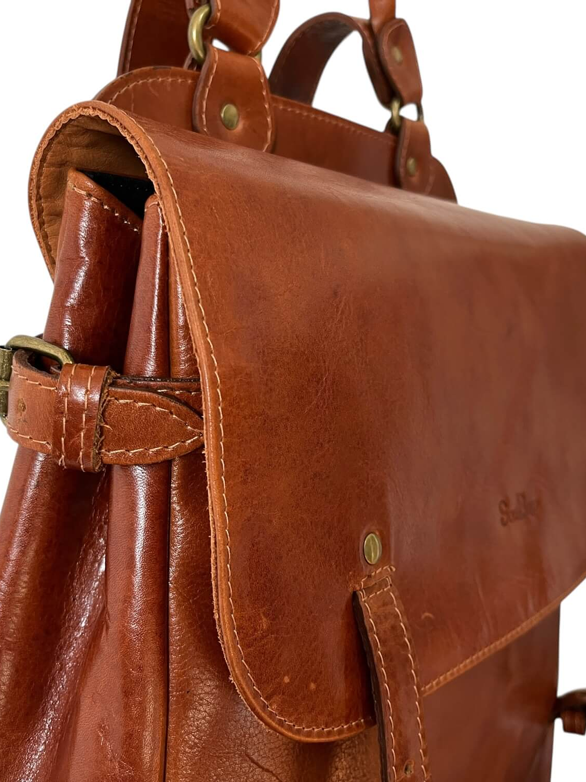 Mochila de Cuero PEDRO PABLO curry 6