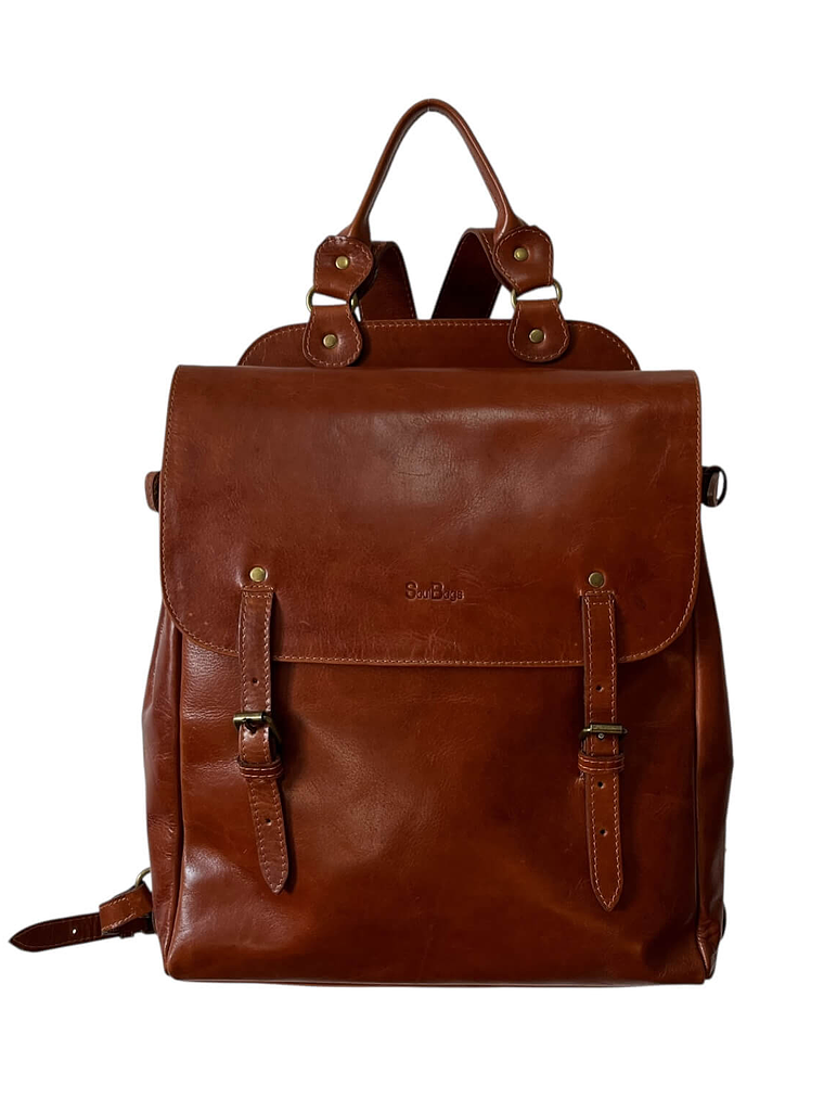 Mochila de Cuero PEDRO PABLO curry 1