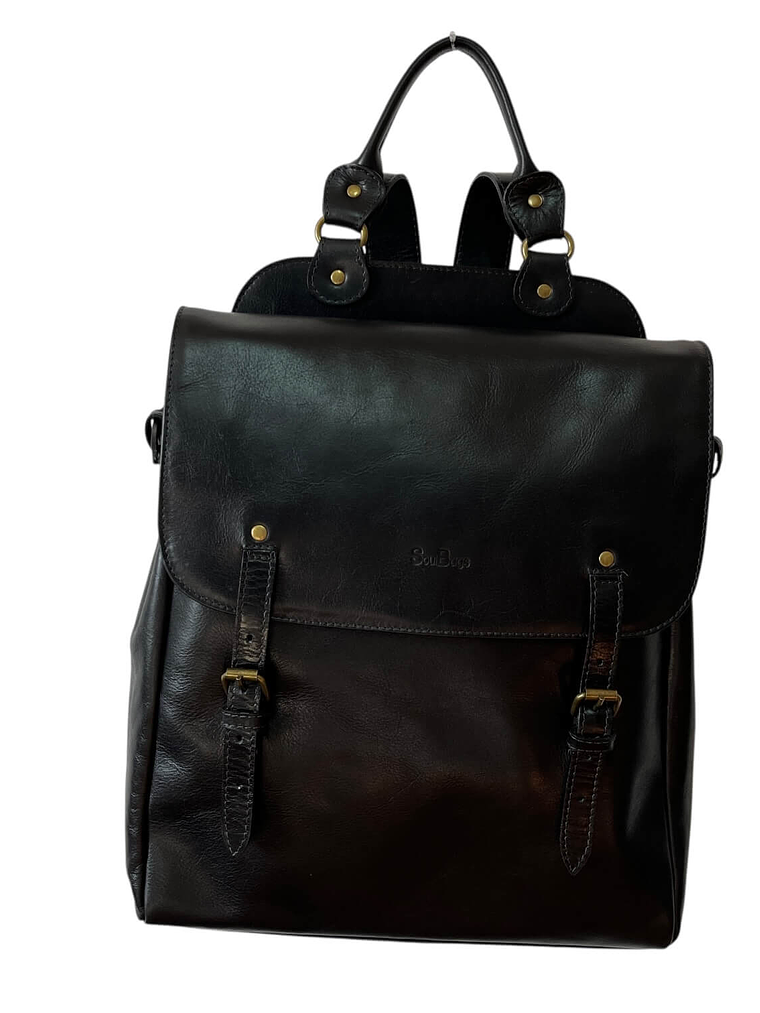 Mochila de Cuero PEDRO PABLO NEGRO 1