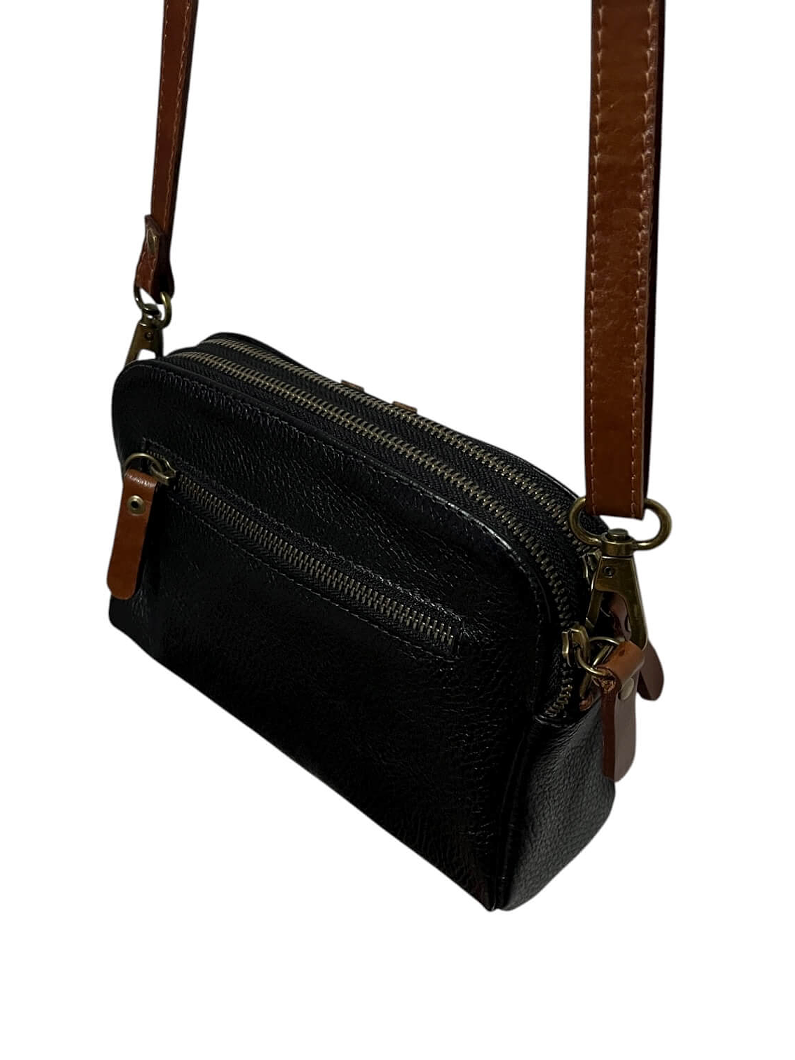 Cartera de Cuero SELMA negro curry 4