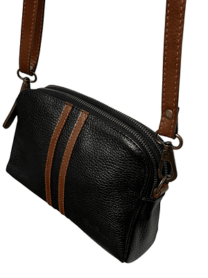 Cartera de Cuero SELMA negro curry