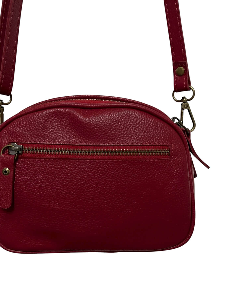 Cartera de Cuero MATHILDE rojo 3 cierres 5