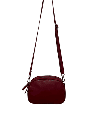 Cartera de Cuero MATHILDE rojo 3 cierres