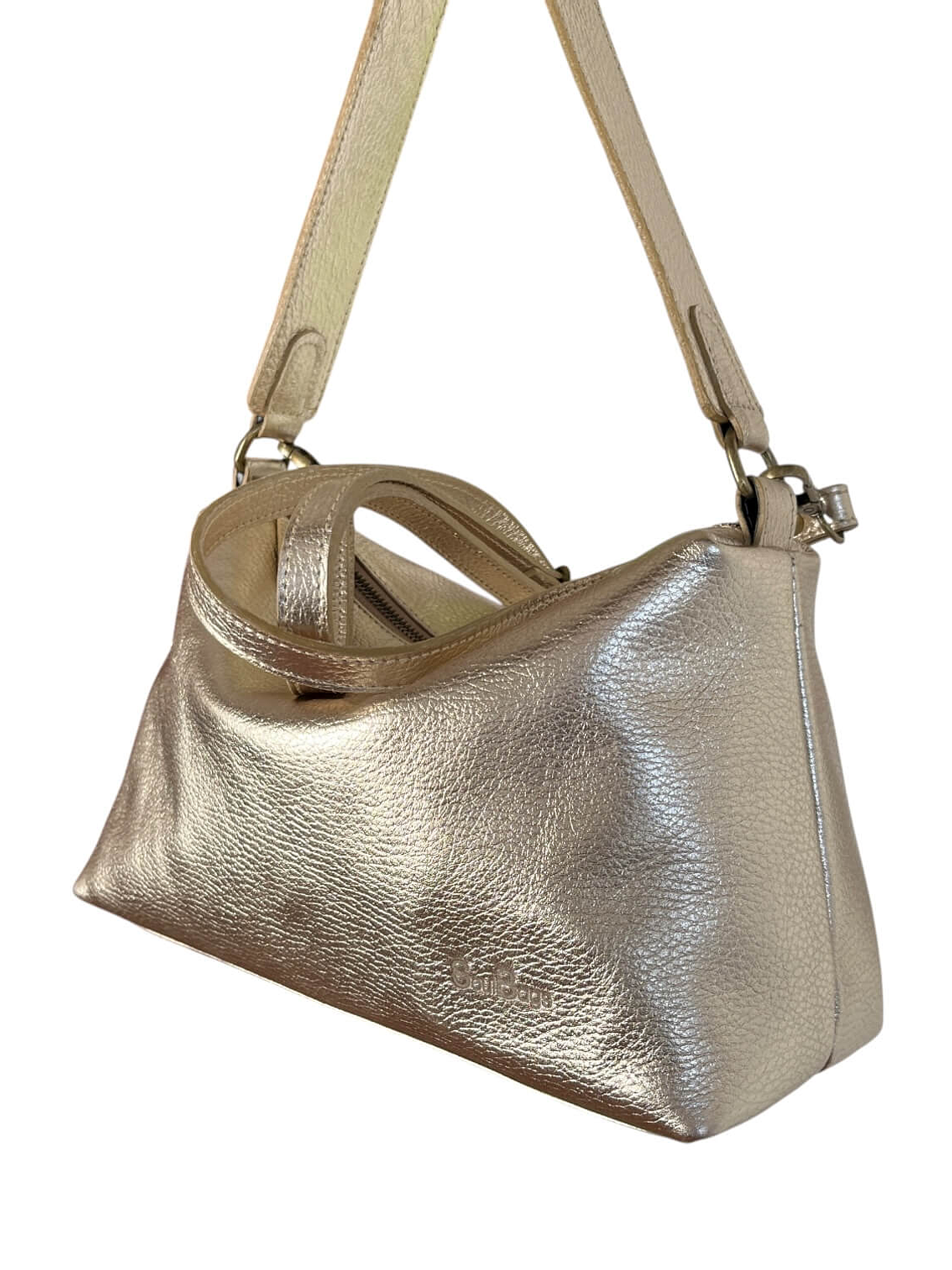 Cartera de Cuero KARINA dorado 2