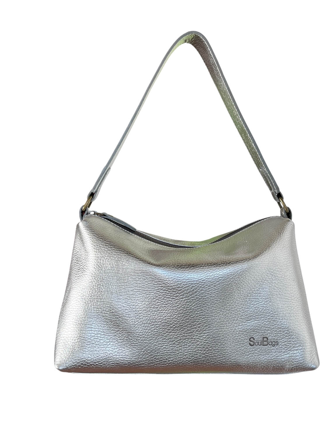 Cartera de Cuero KARINA plata 1