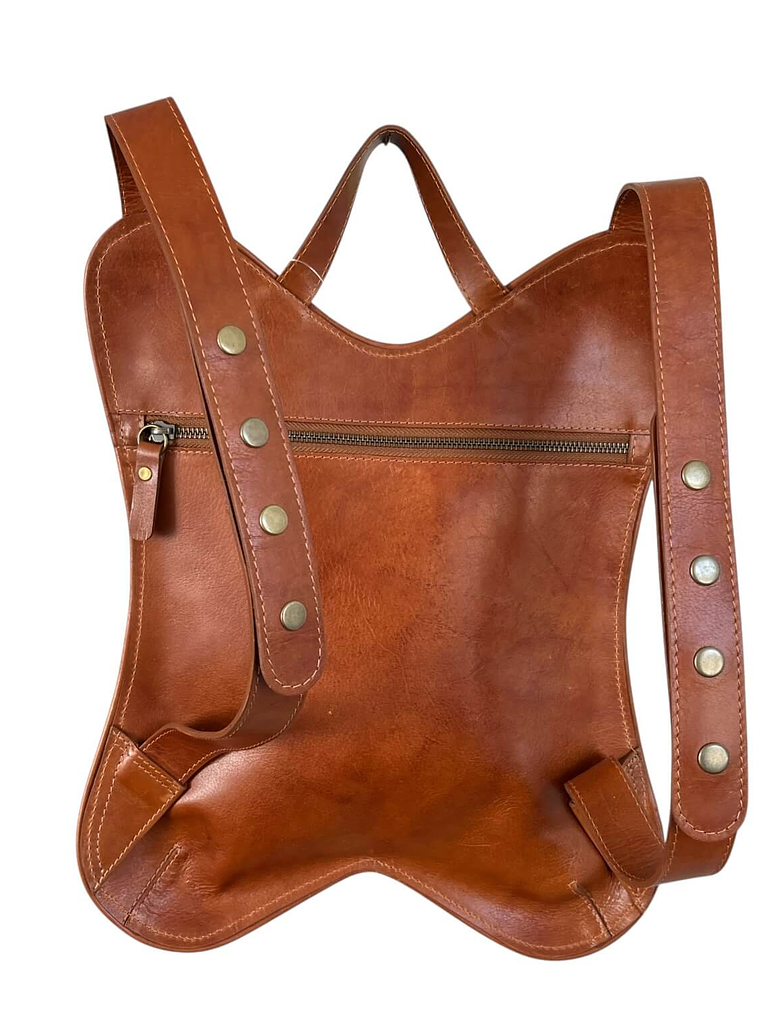 Mochila de Cuero PAPI RICKY curry 3