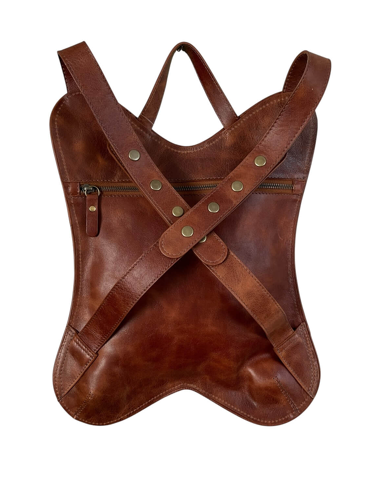 Mochila de Cuero PAPI RICKY almendra 4