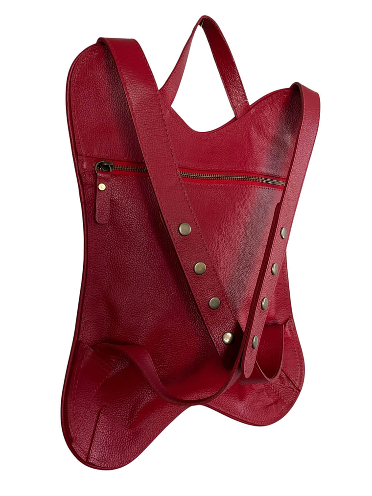 Mochila de Cuero PAPI RICKY rojo 3