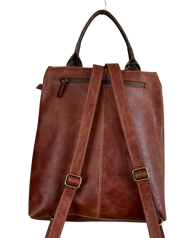 Mochila Cartera de cuero CINDY Almendra 3