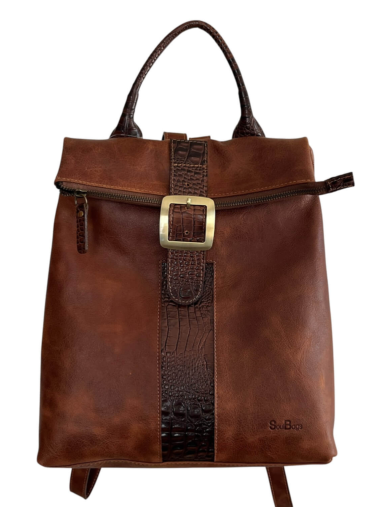 Mochila Cartera de cuero CINDY Almendra 1