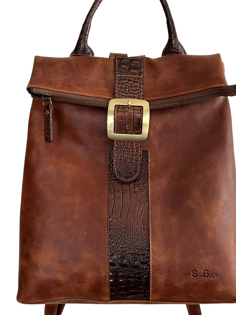 Mochila Cartera de cuero CINDY Almendra 4