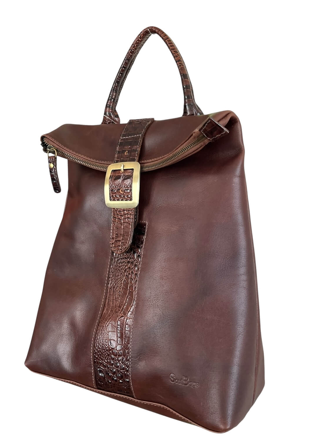 Mochila Cartera de cuero CINDY castaño 2