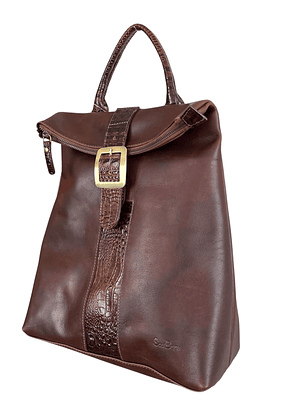 Mochila Cartera de cuero CINDY castaño