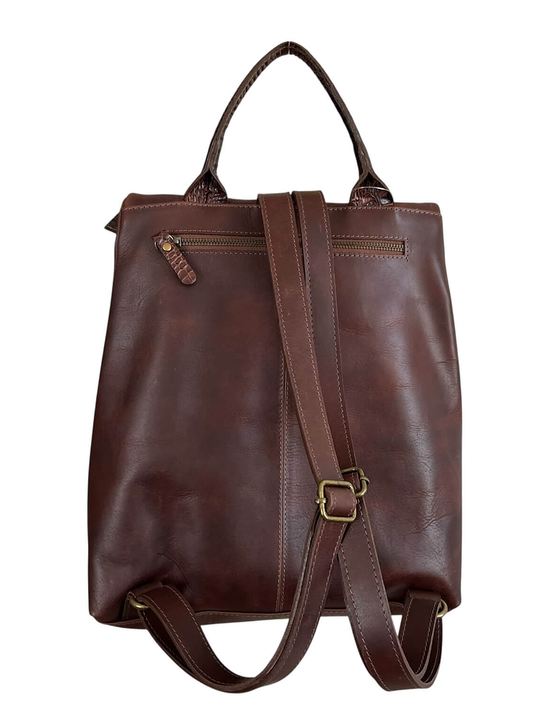 Mochila Cartera de cuero CINDY castaño 3