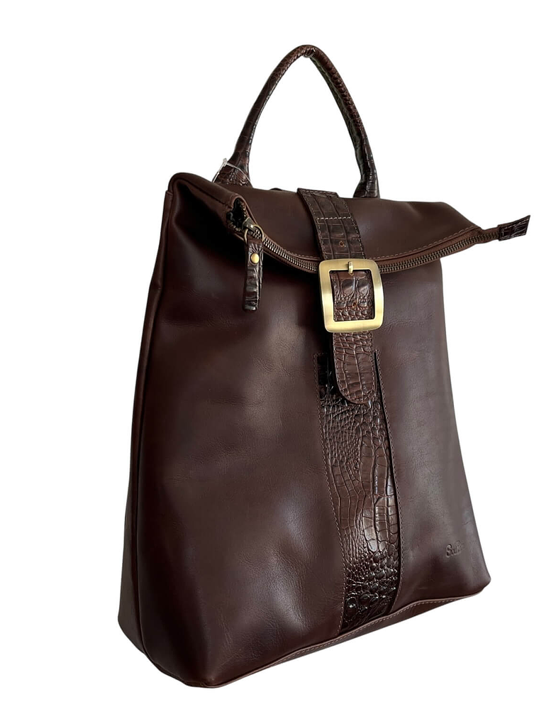 Mochila Cartera de cuero CINDY castaño 4