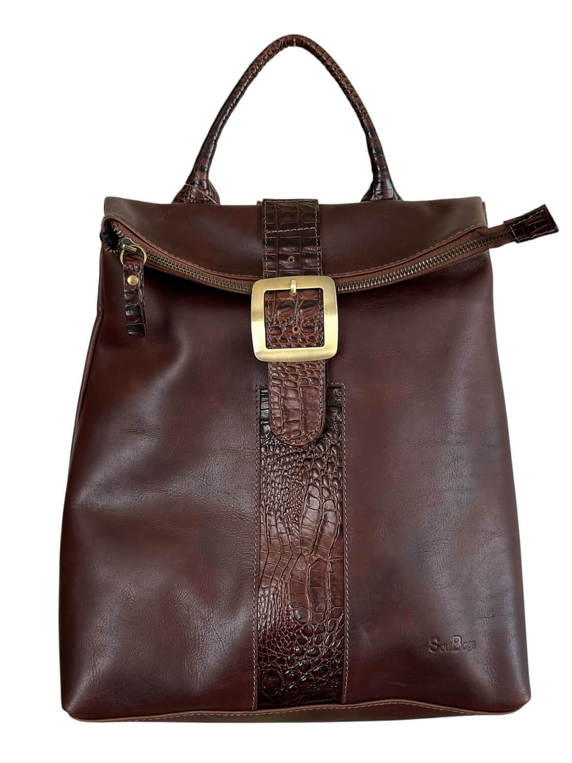 Mochila Cartera de cuero CINDY castaño 1