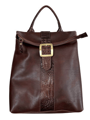 Mochila Cartera de cuero CINDY castaño