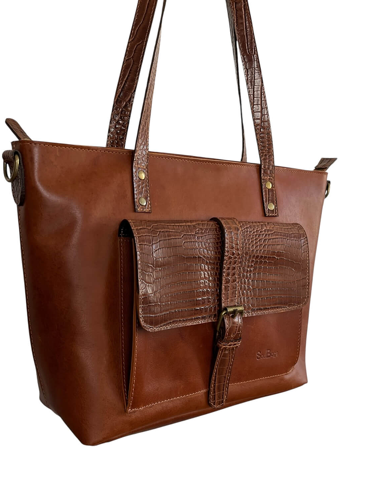 Cartera de Cuero ASTRID curry croco 4