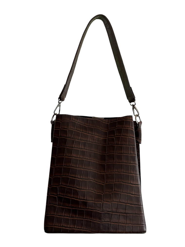 Cartera de Cuero ERICA croco cafe 2