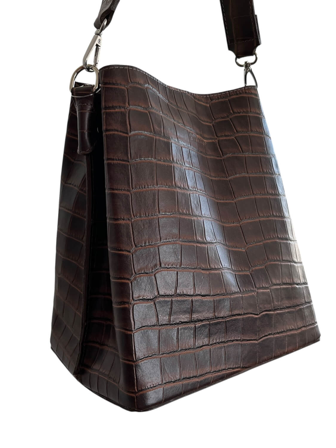 Cartera de Cuero ERICA croco cafe 3