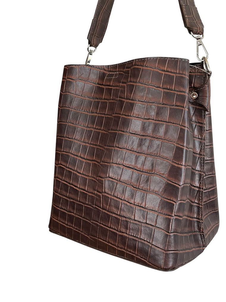 Cartera de Cuero ERICA croco cafe 4