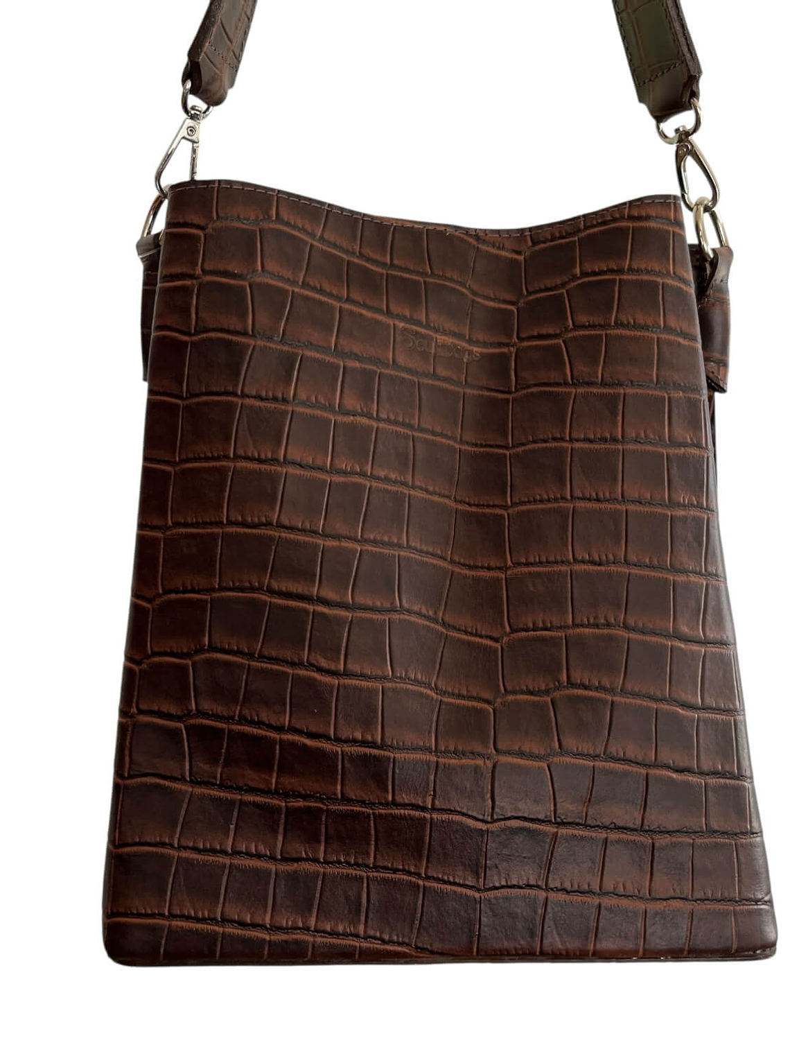 Cartera de Cuero ERICA croco cafe 6