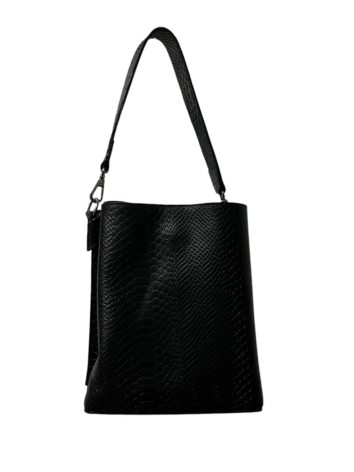 Cartera de Cuero ERICA negro croco 1