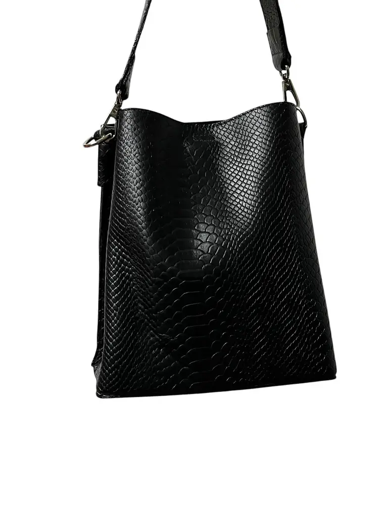 Cartera de Cuero ERICA negro croco 3