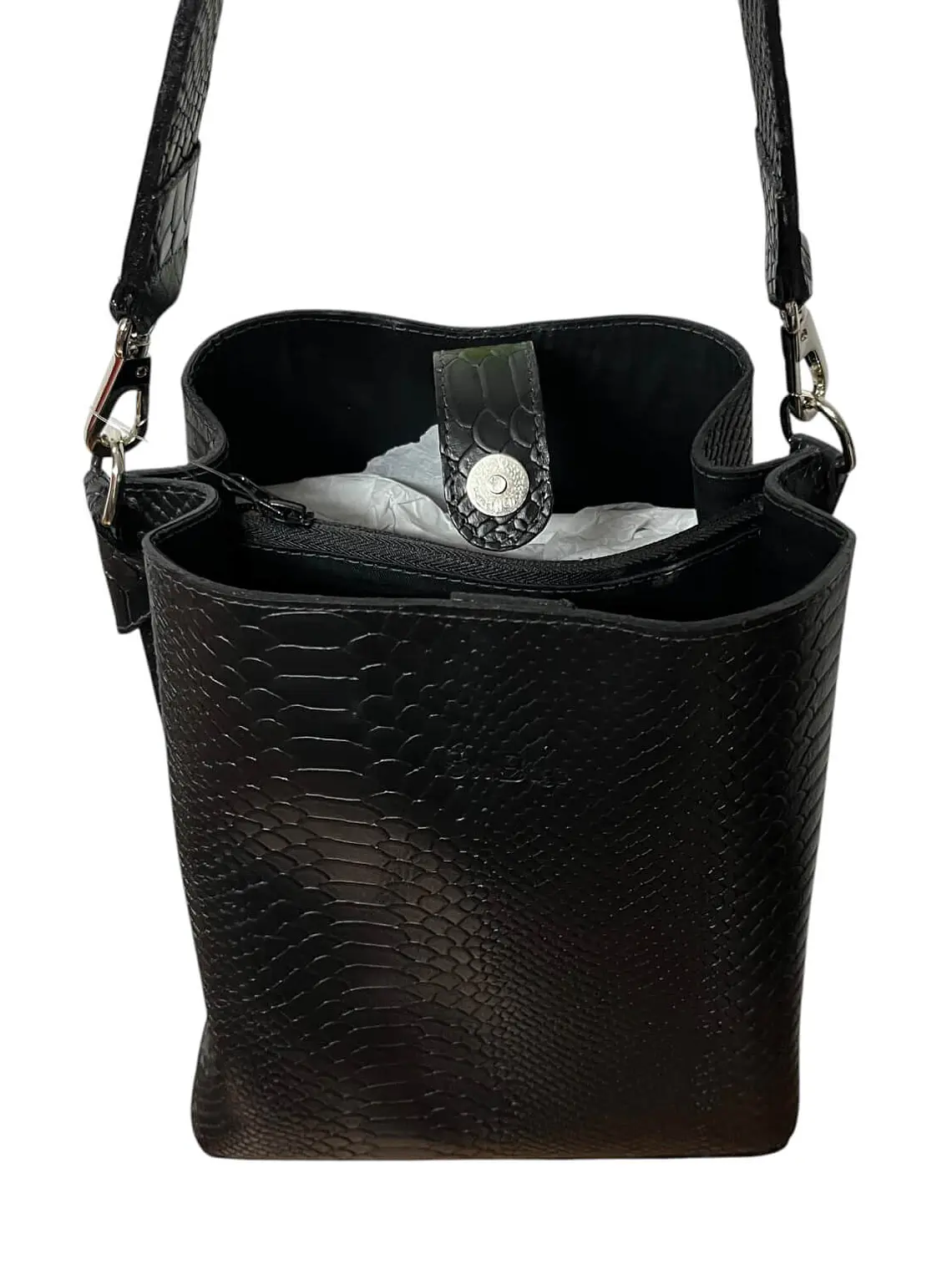 Cartera de Cuero ERICA negro croco 4