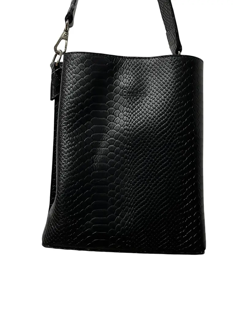 Cartera de Cuero ERICA negro croco 5