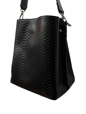 Cartera de Cuero ERICA negro croco