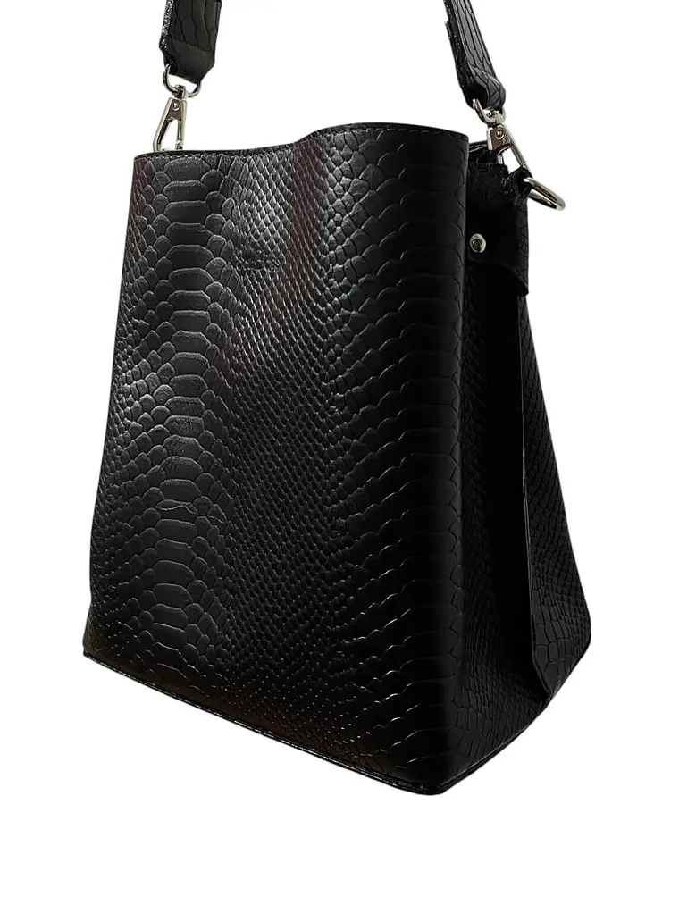 Cartera de Cuero ERICA negro croco 2