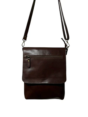 Morral de cuero YANIS castaño