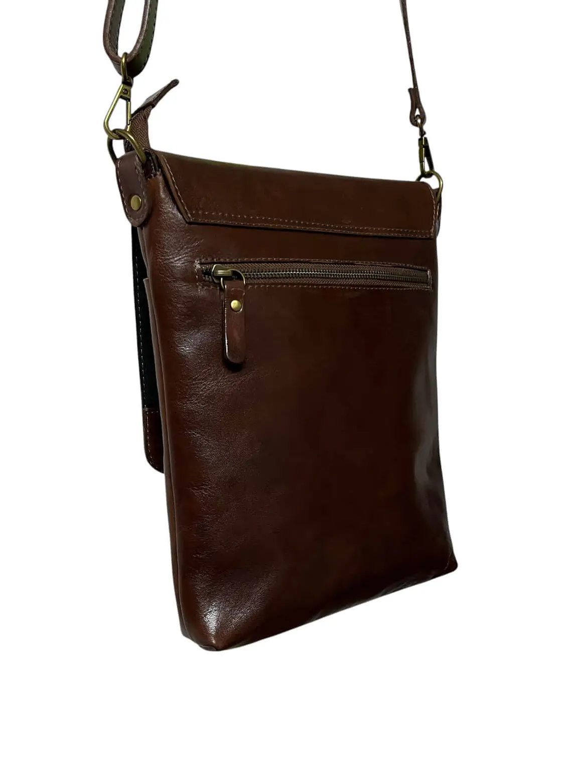 Morral de cuero YANIS castaño 3