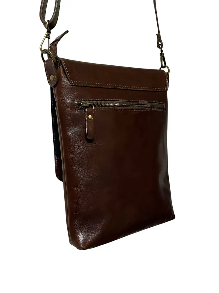 Morral de cuero YANIS castaño 3