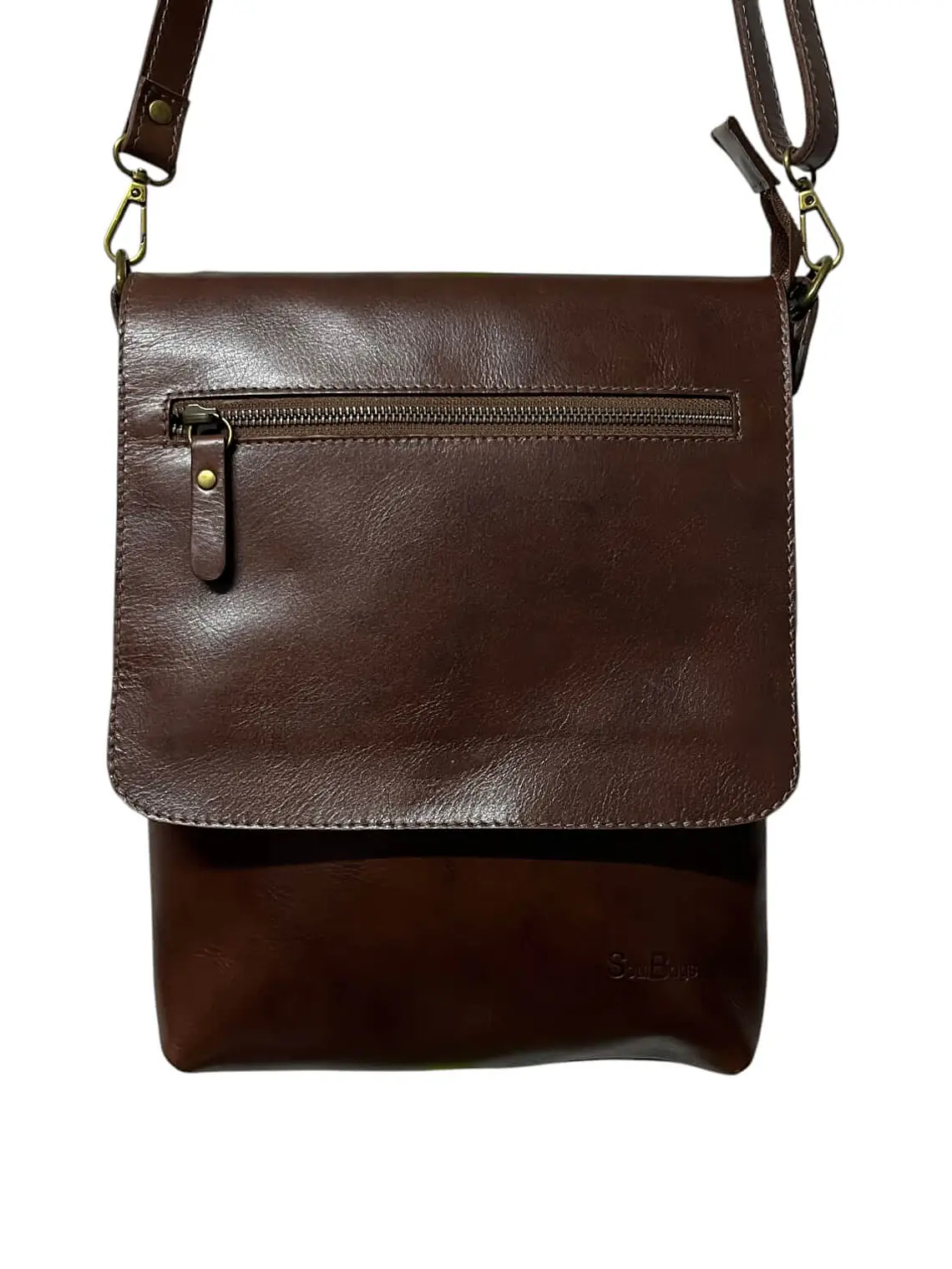 Morral de cuero YANIS castaño 4