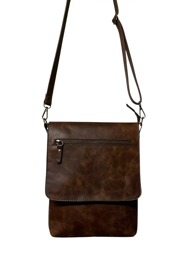 Morral de cuero YANIS almendra 1