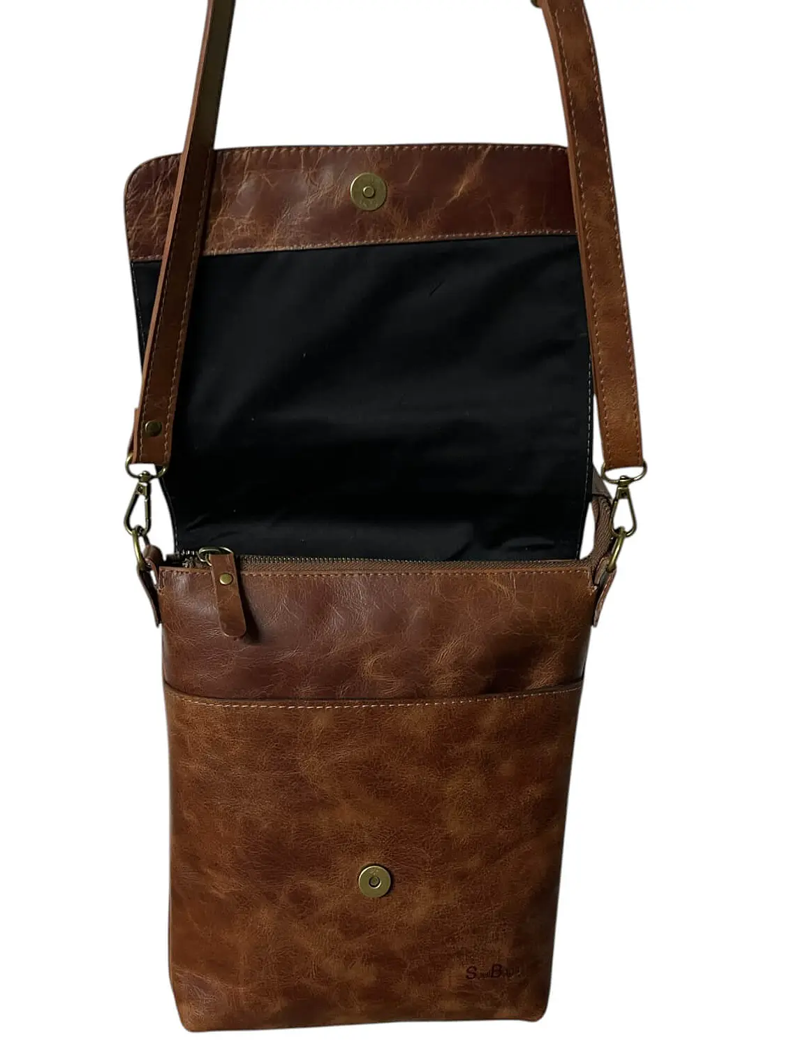 Morral de cuero YANIS almendra 2