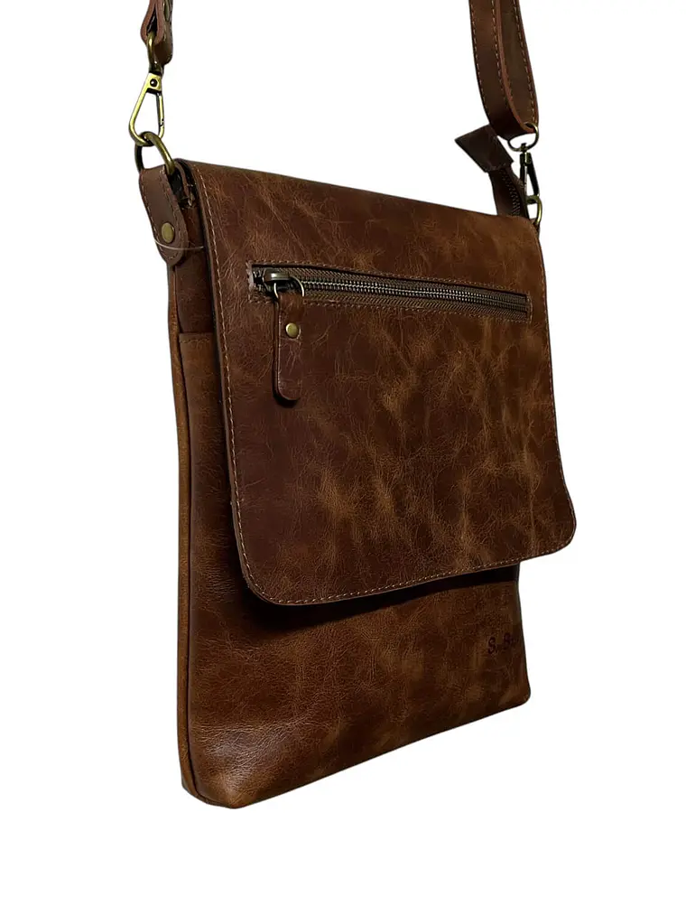 Morral de cuero YANIS almendra 3