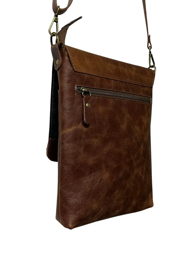 Morral de cuero YANIS almendra 4