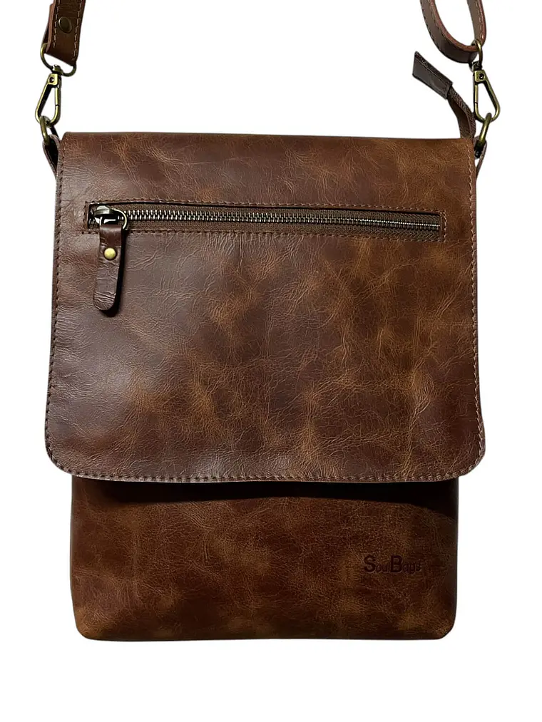 Morral de cuero YANIS almendra 5