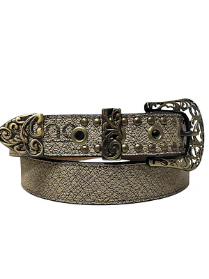 CINTURON DE CUERO INGER café bronce