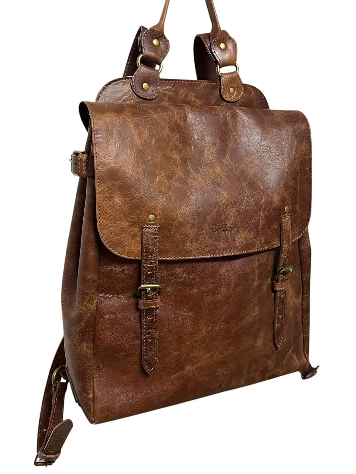 Mochila de Cuero PEDRO PABLO almendra 4