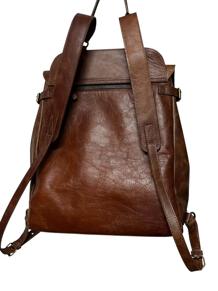 Mochila de Cuero PEDRO PABLO almendra 5