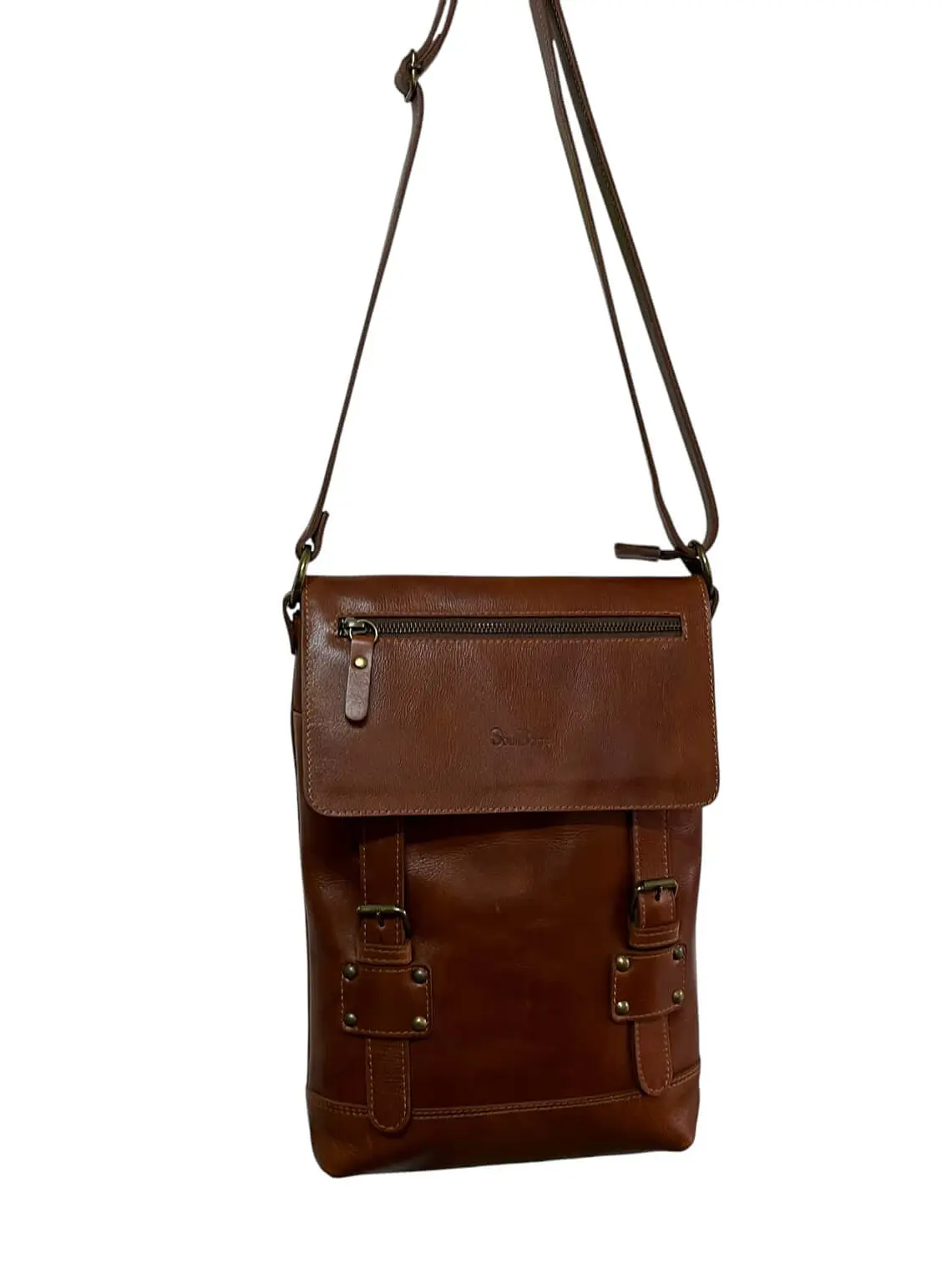 Morral de Cuero LUCIA curry 2